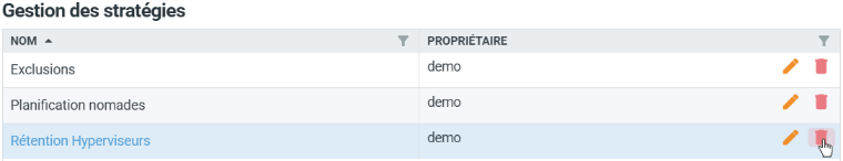 Suppression de stratégie unique